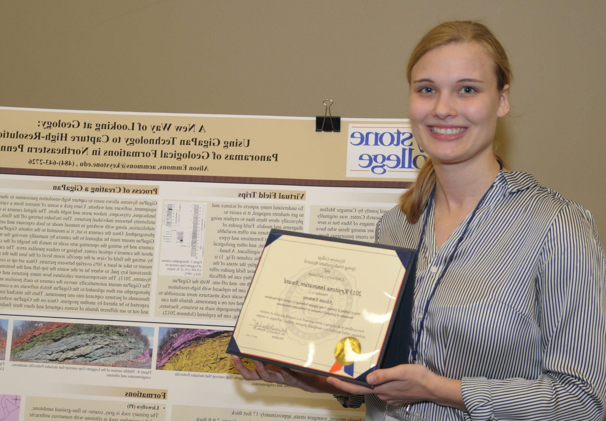 Undergraduate geology student holds undergraduate research award,